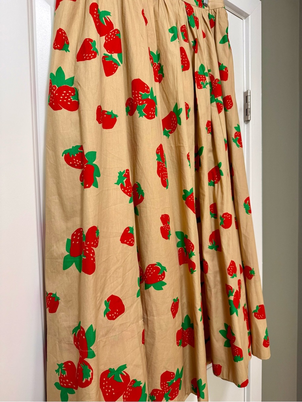 Anthropologie Maeve Jacie Poplin Maxi Skirt in Strawberry Print XL - Picture 6 of 11